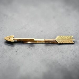 Vintage Hickok USA Arrow Tie Clip Gold Tone Mid Century Mens Bar